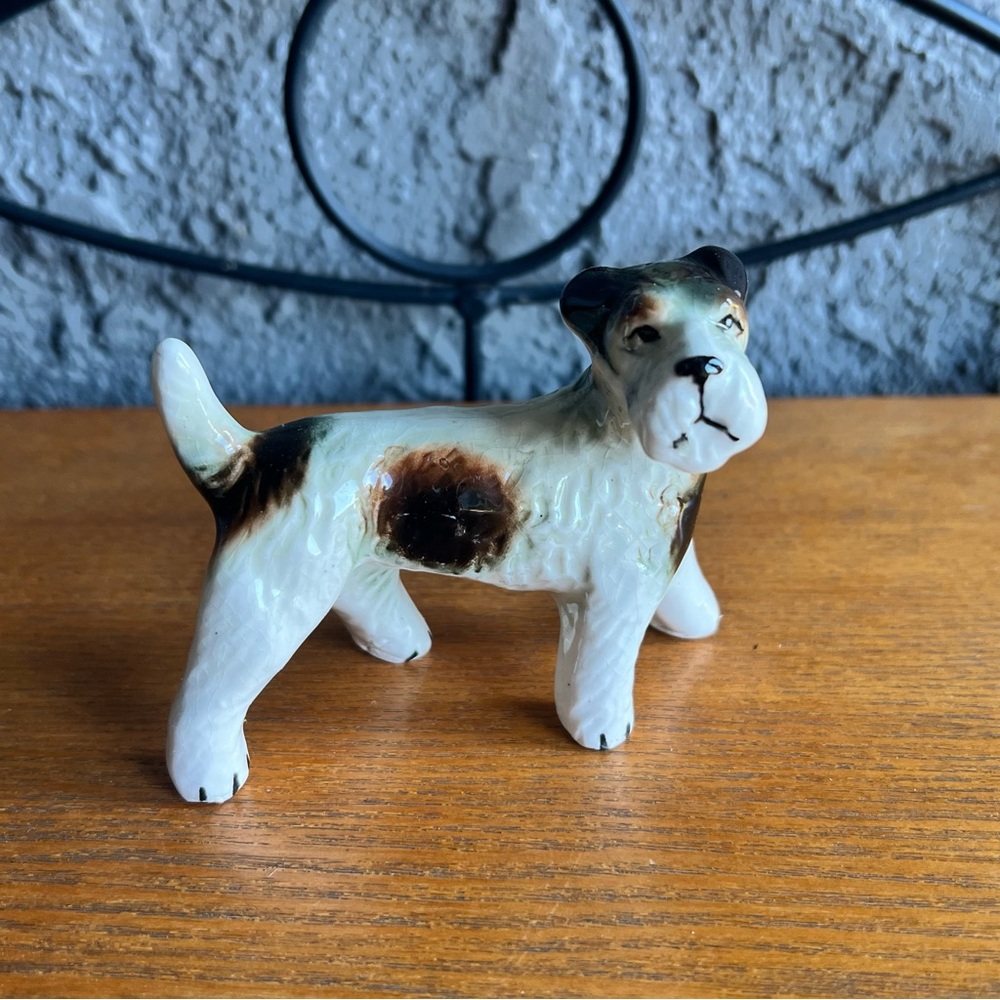 Ceramic Terrier Dog Figurine 2.75” Tall